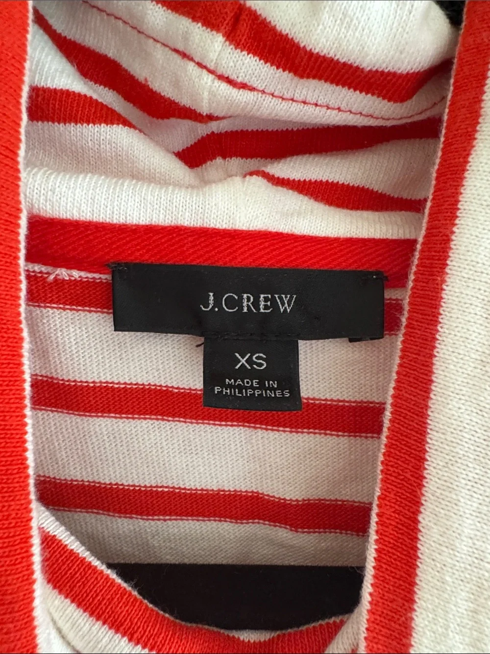 J. Crew White & Red Striped Funnel Neck Pullover